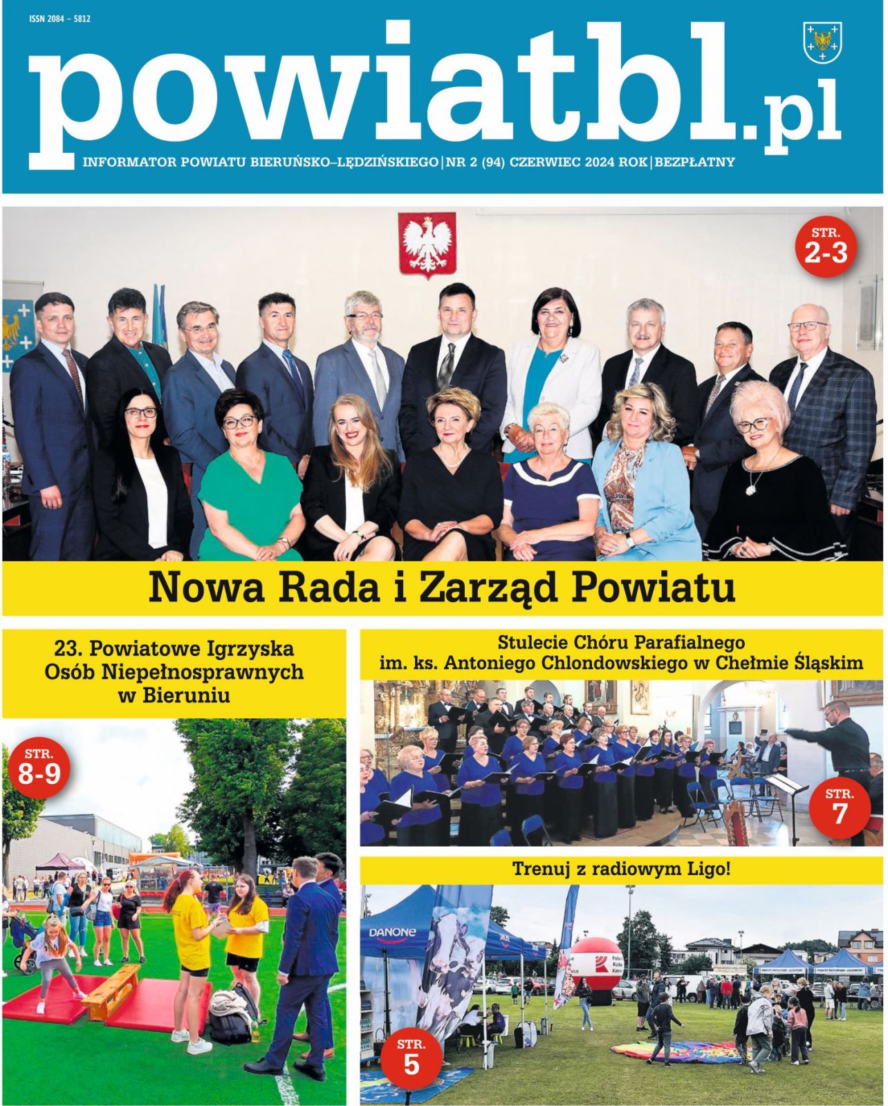 strona tytułowa kwartalnika ze zdjęciem Rady Powiatu